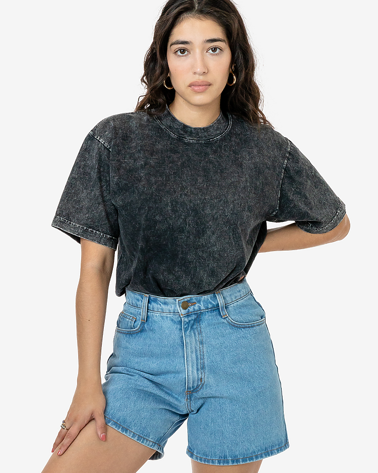 LA Apparel S/S Mineral Wash Crew 6.5oz w/ Print