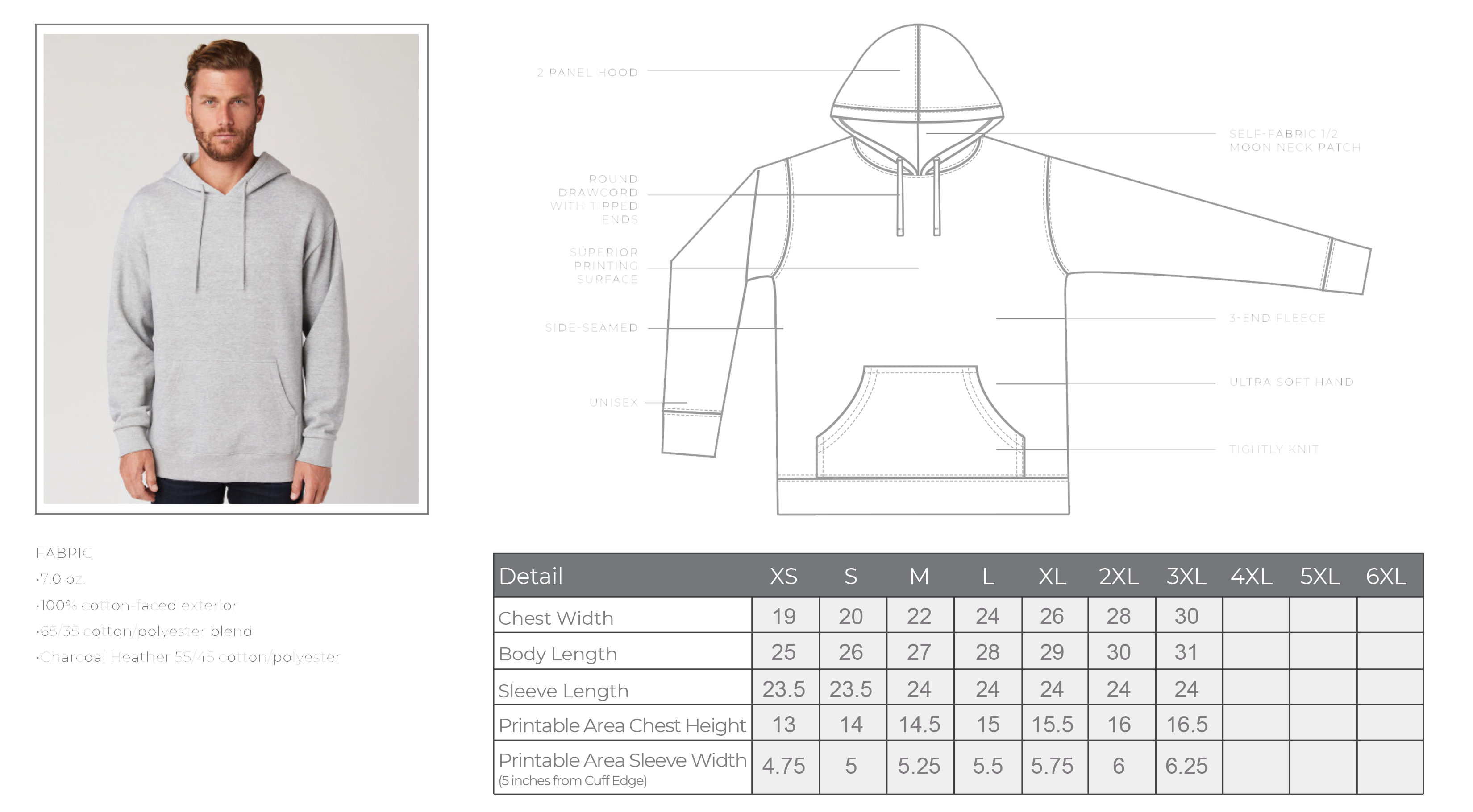 Cotton Heritage Lightweight Pullover Hoodie w/ Print