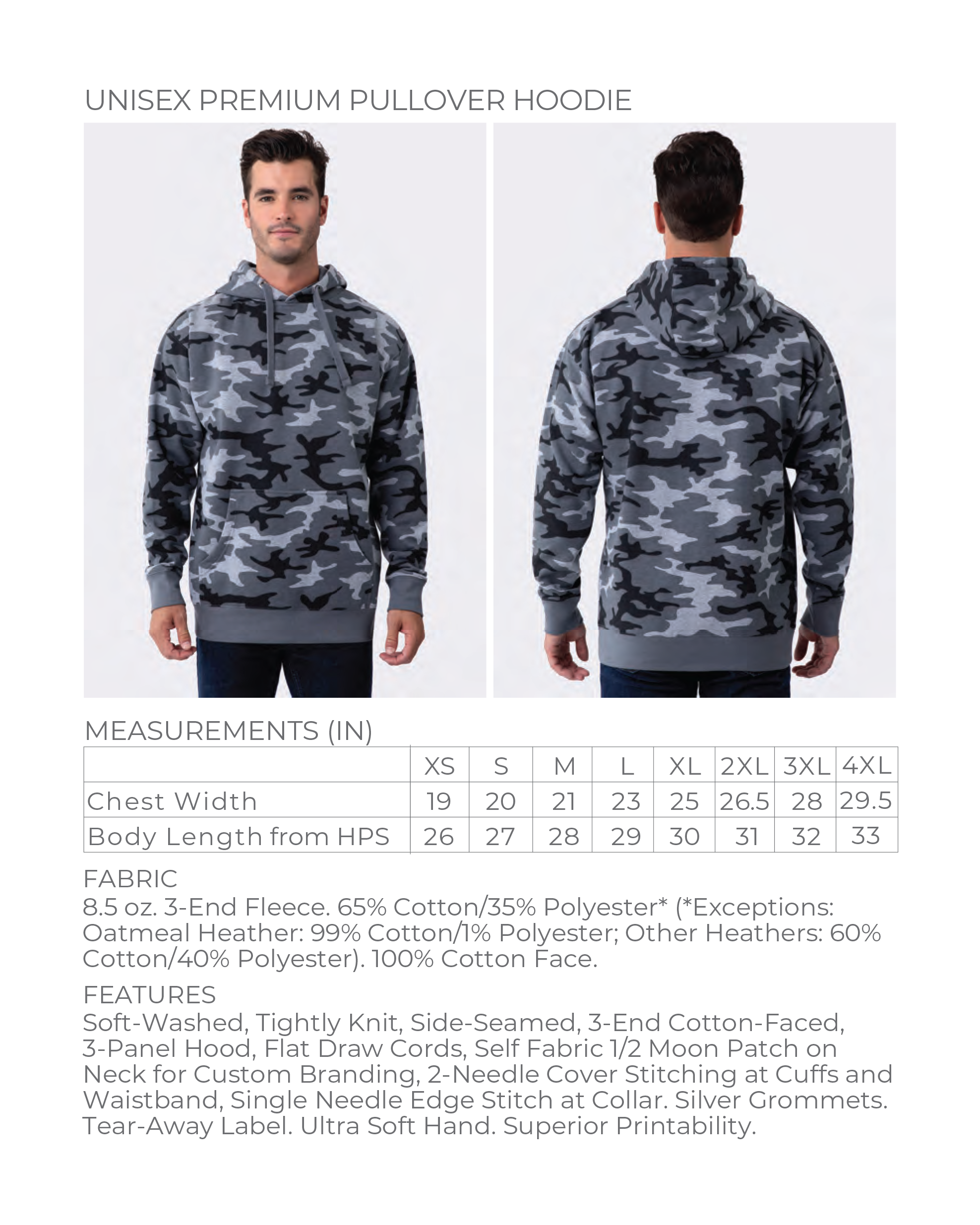 Cotton Heritage Unisex Premium Pullover Hoodie w/ Print