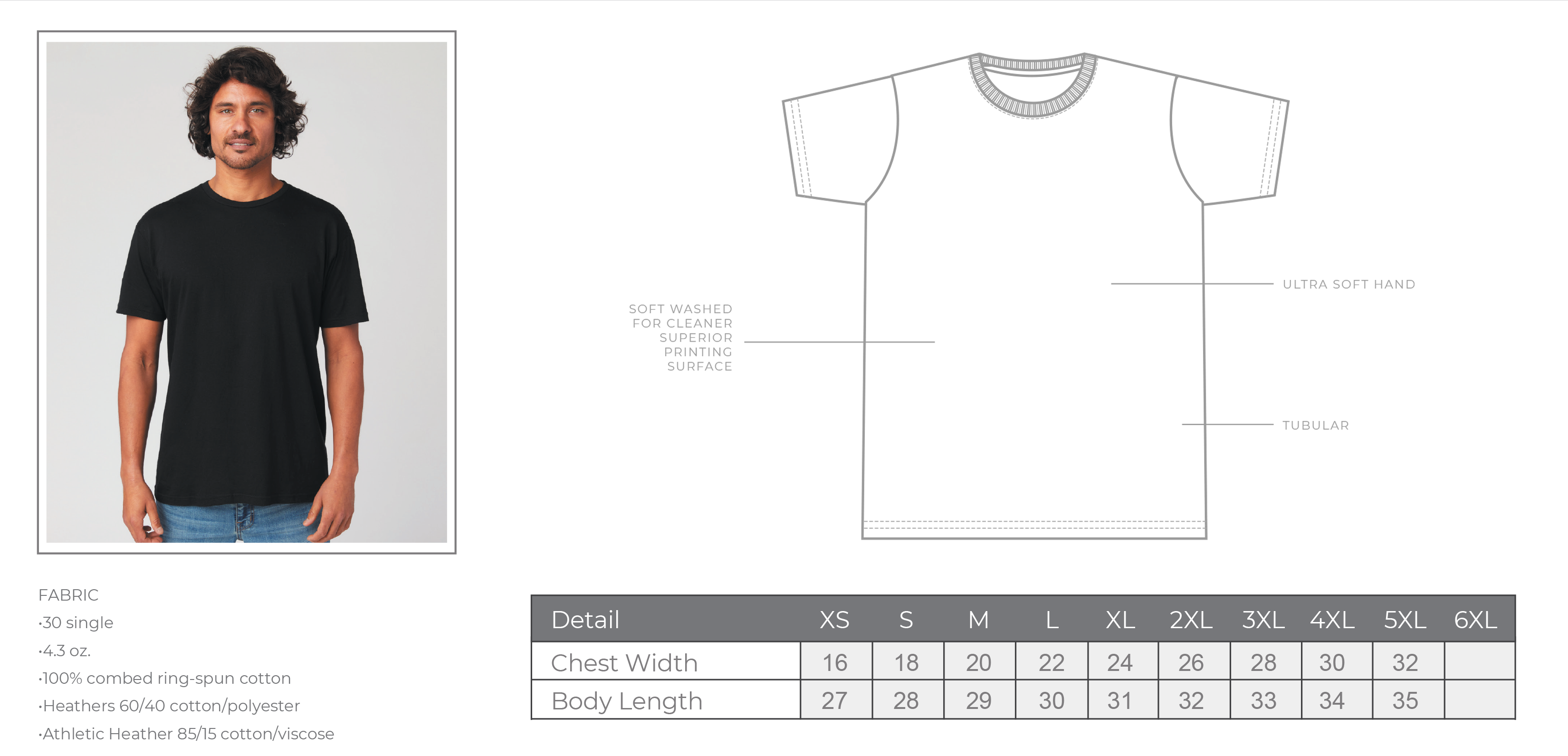 Cotton Heritage Unisex Short Sleeve Tubular T-Shirt w/ Print