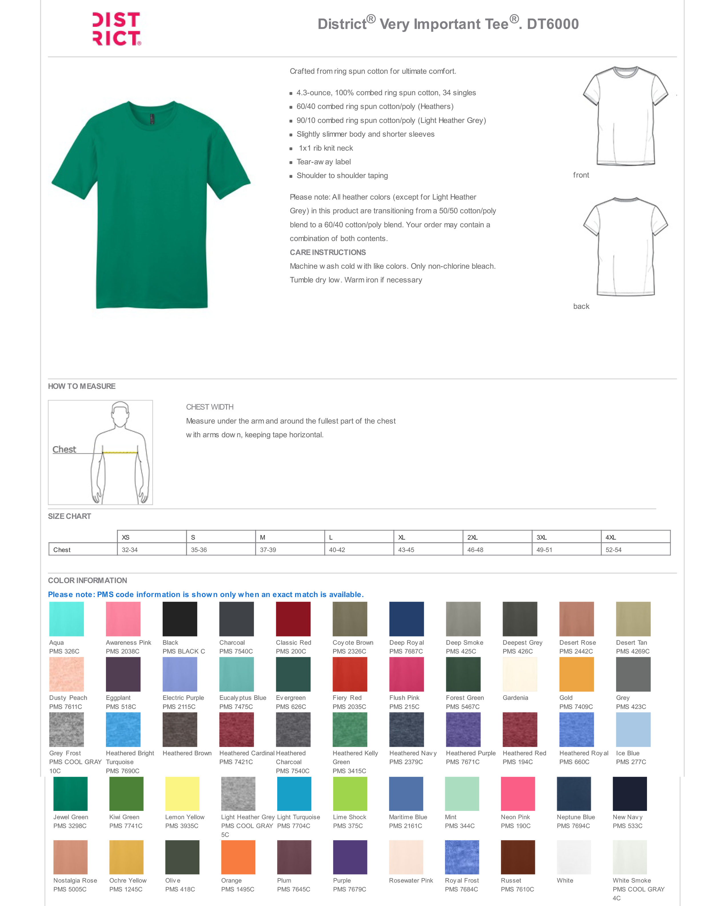 District ® Very Important Tee (Solid Color) w/ Print