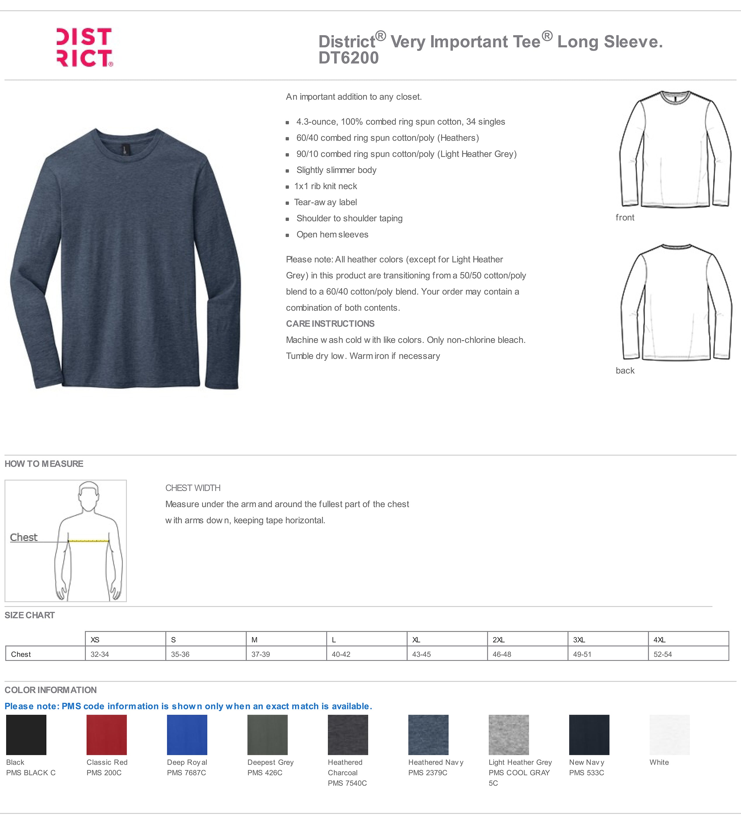 District ® Very Important Tee Long Sleeve w/ Print