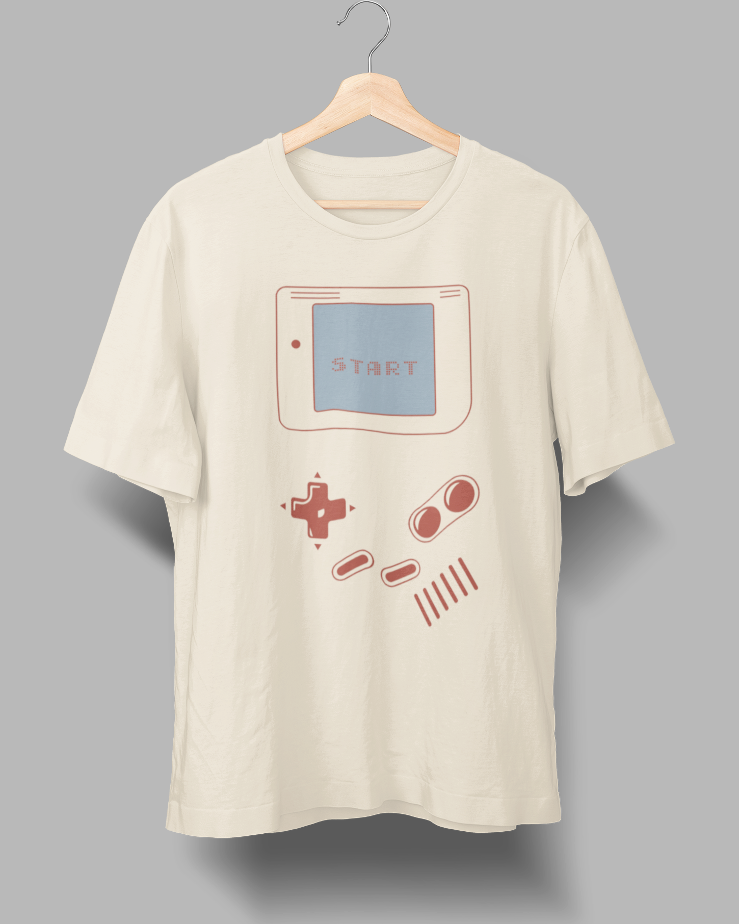 Gameboy Start Design T-Shirt - 4.3oz 100% Cotton Tee