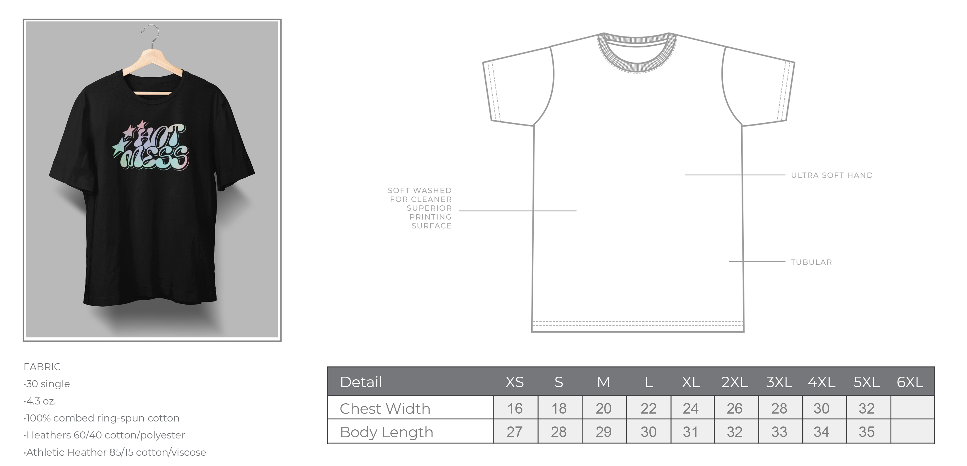 Hot Mess Colorful Text T-Shirt - 4.3oz 100% Cotton Tee