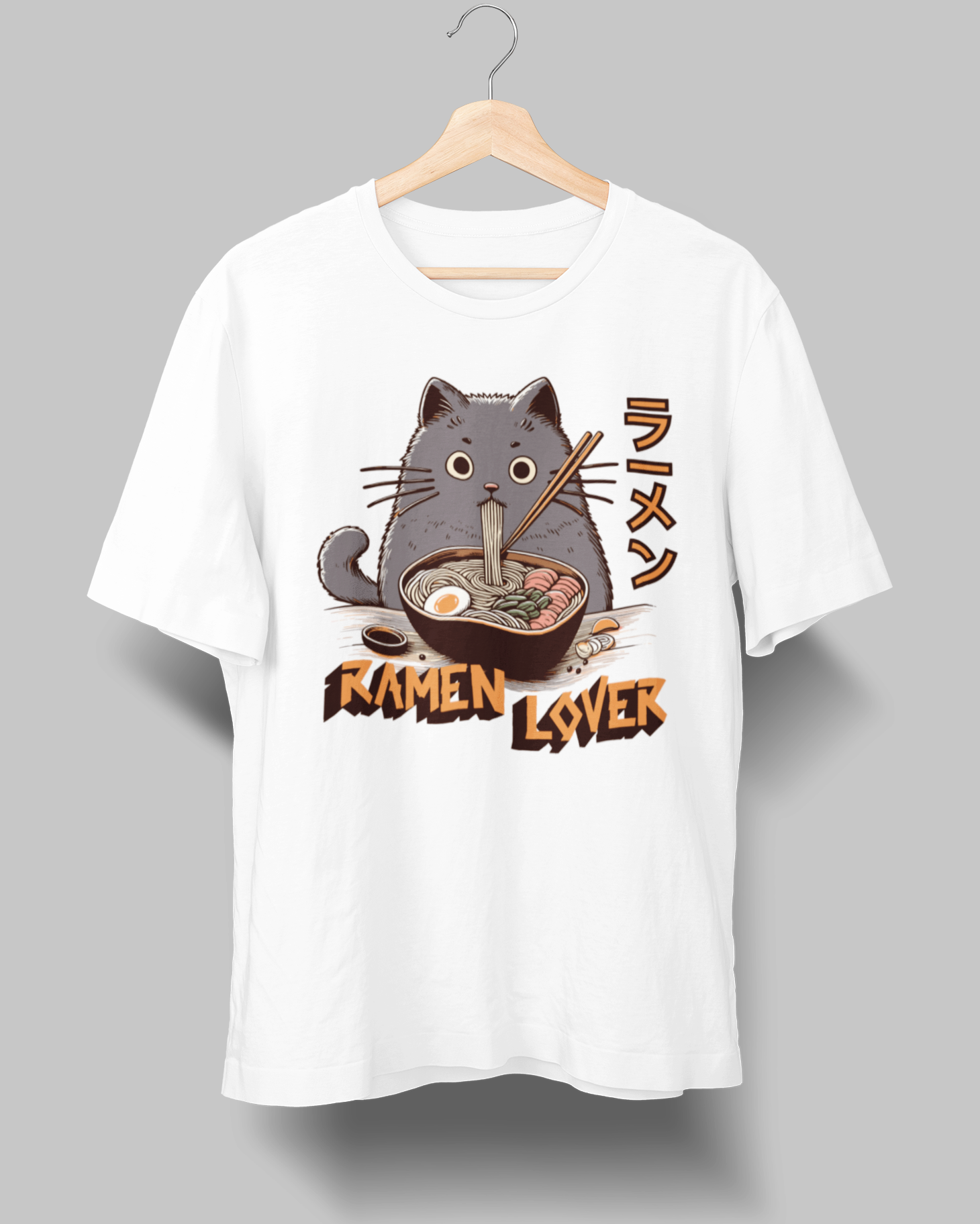 Cat Ramen Lover - 4.3oz 100% Cotton Tee