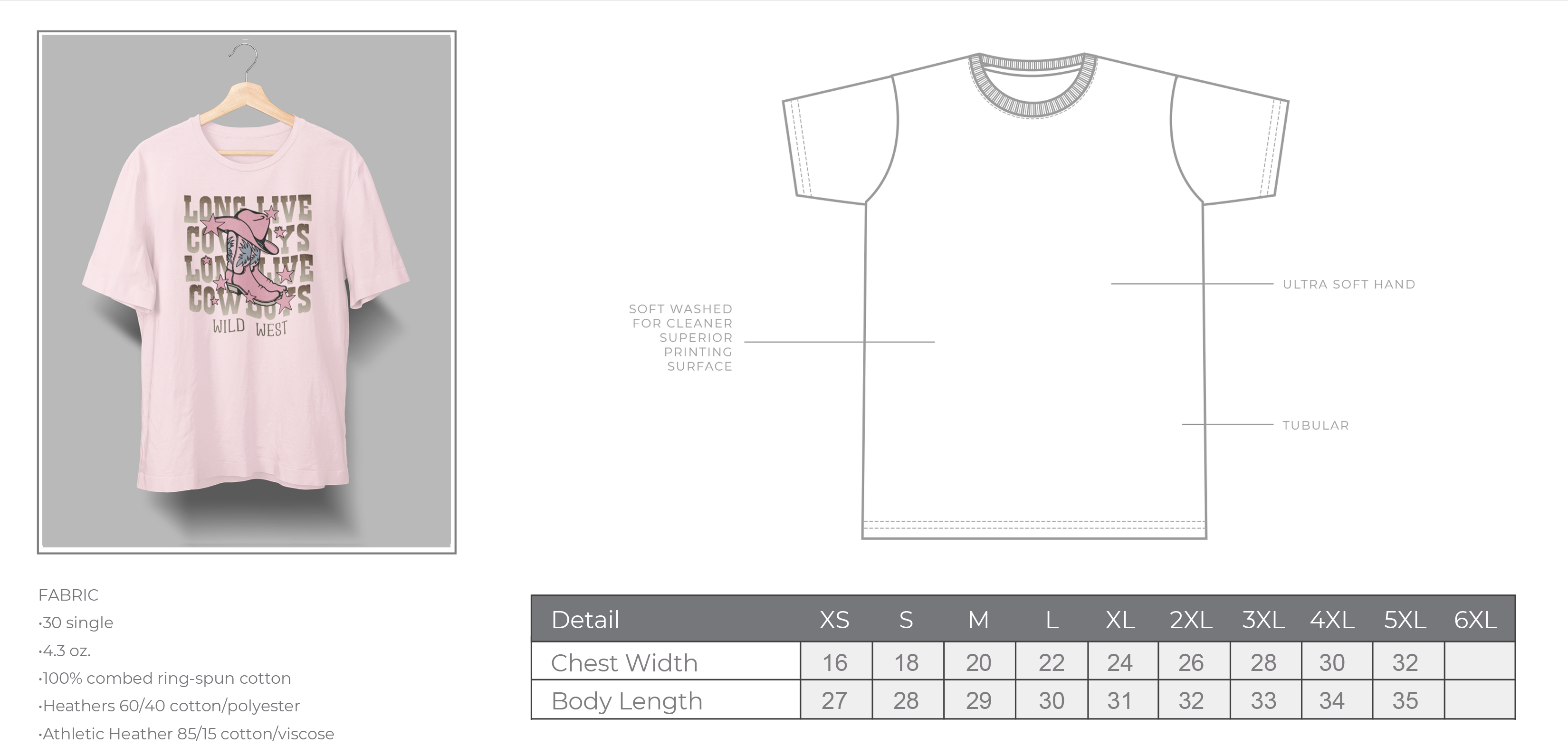 Long Live Cowboys Boots Wild West T-Shirt - 4.3oz 100% Cotton Tee