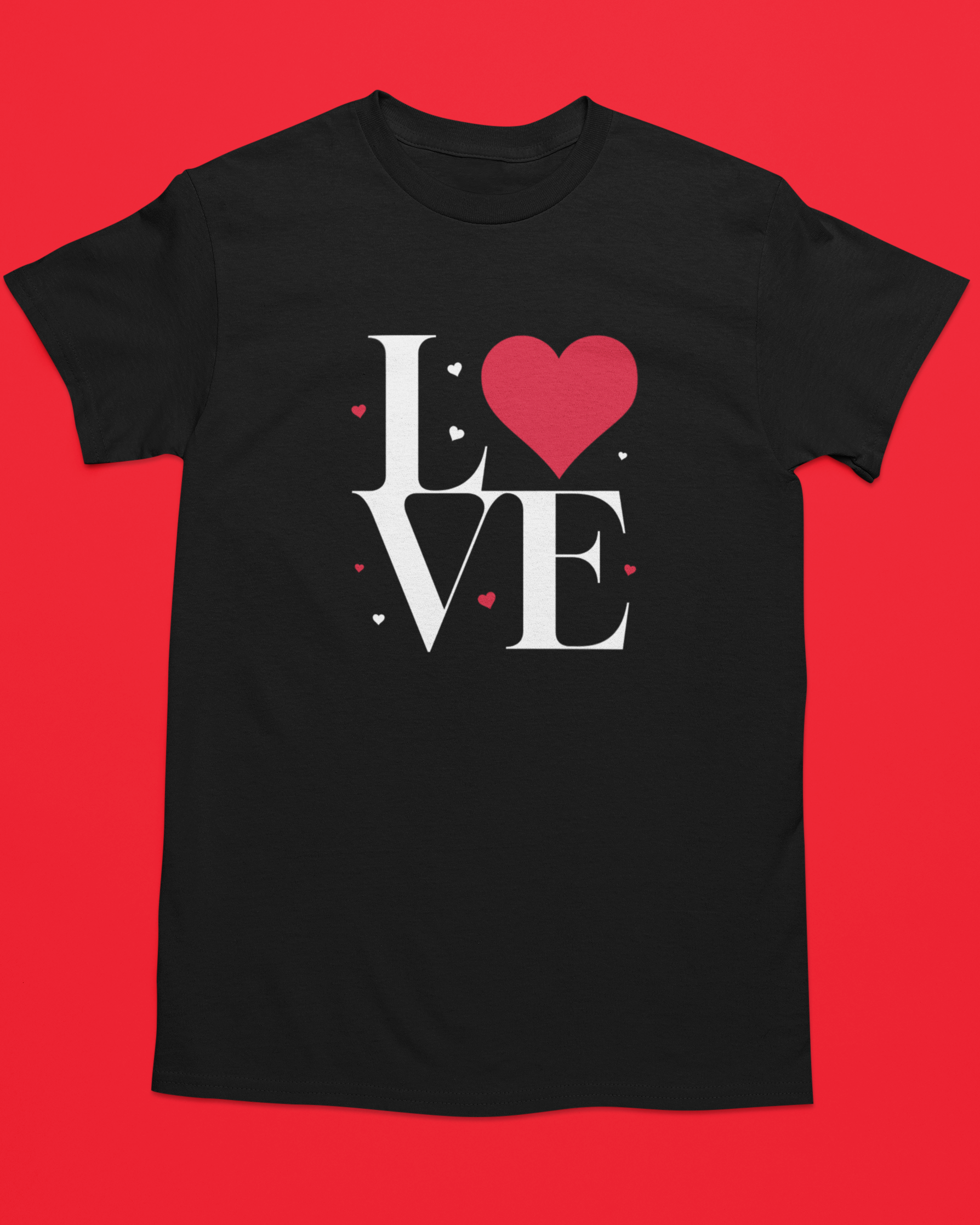 LOVE with Hearts T-Shirt 100% Cotton