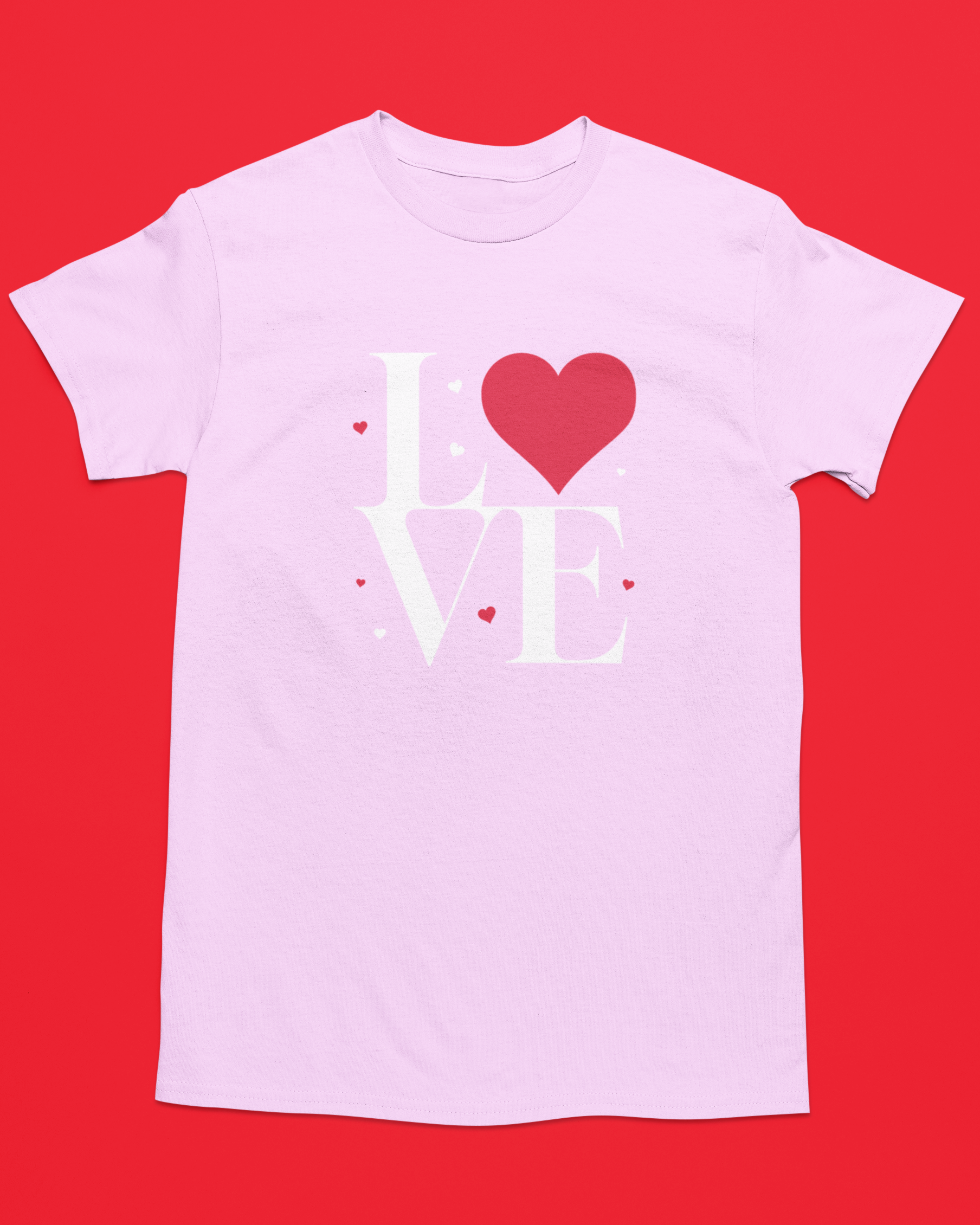 LOVE with Hearts T-Shirt 100% Cotton