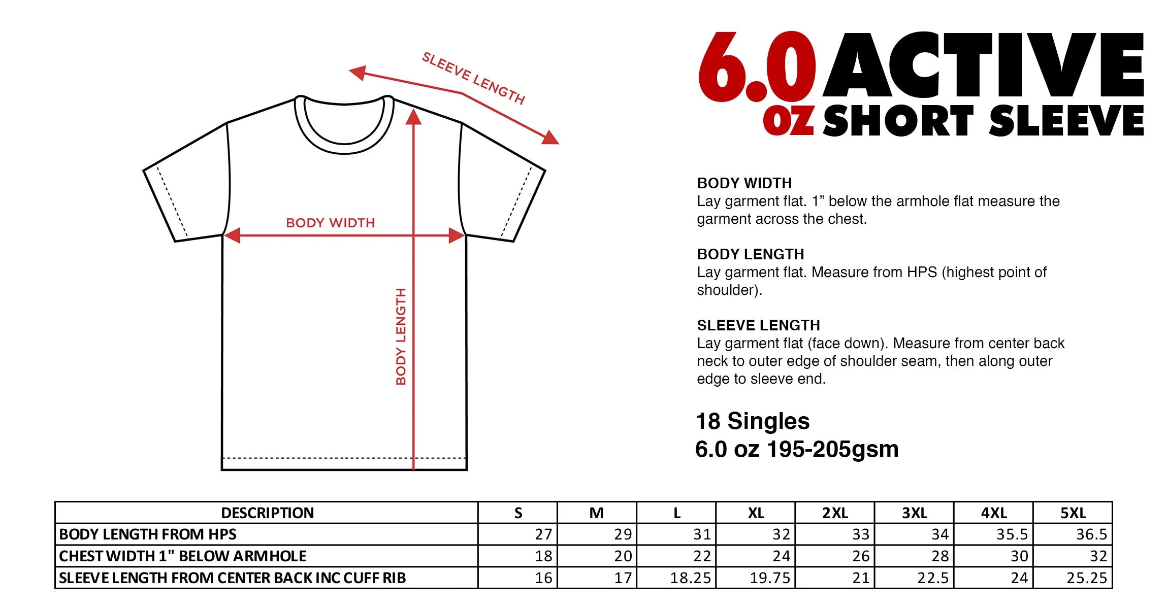 Shakawear 6.0 OZ Active Short Sleeve - Standard Sizes w/ Print