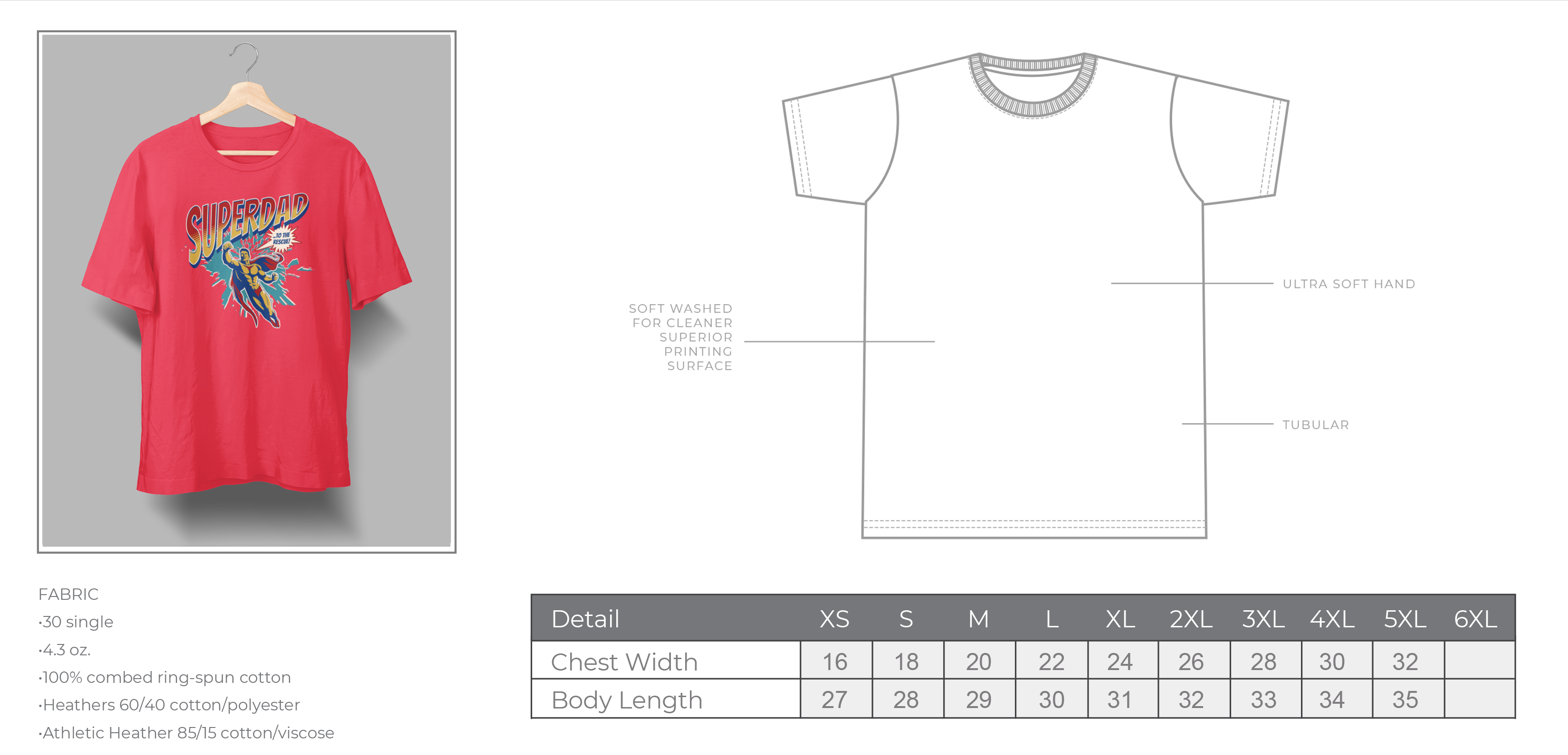 Superdad To the Rescue T-Shirt - 4.3oz 100% Cotton Tee