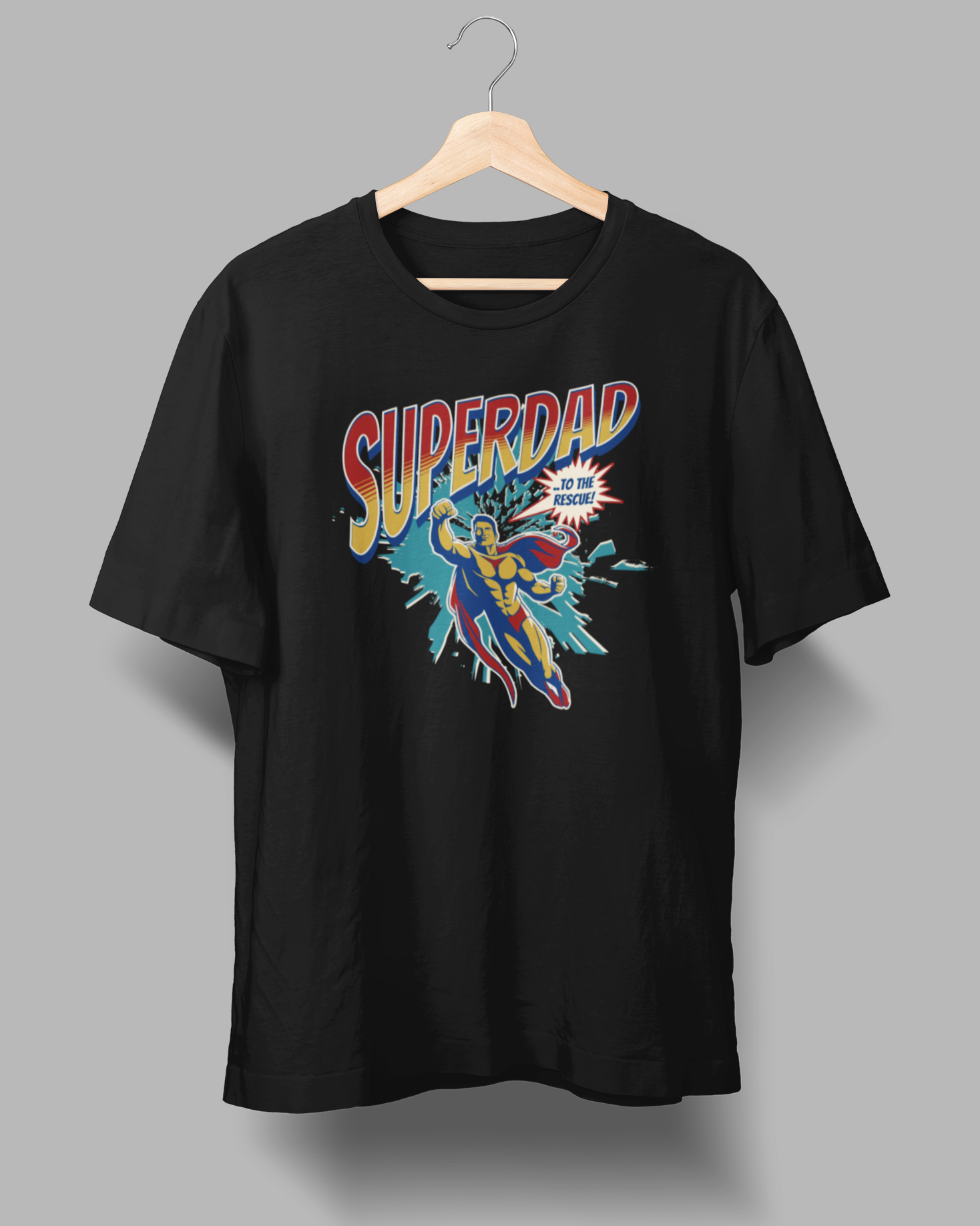 Superdad To the Rescue T-Shirt - 4.3oz 100% Cotton Tee