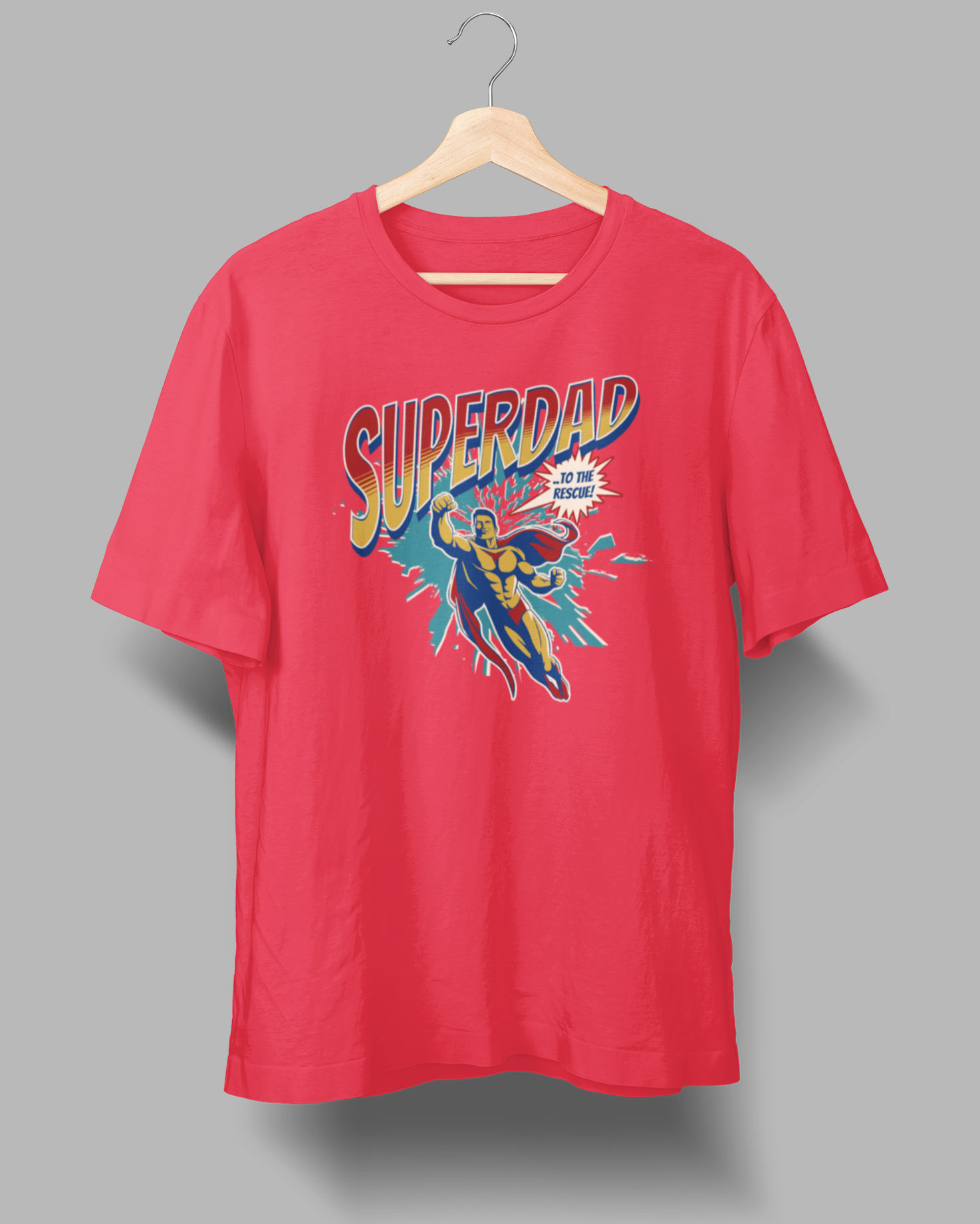 Superdad To the Rescue T-Shirt - 4.3oz 100% Cotton Tee