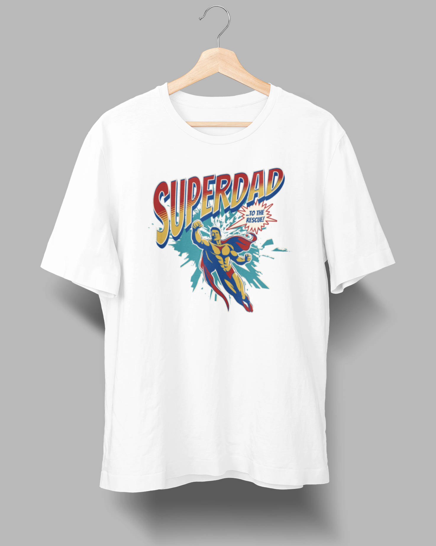 Superdad To the Rescue T-Shirt - 4.3oz 100% Cotton Tee