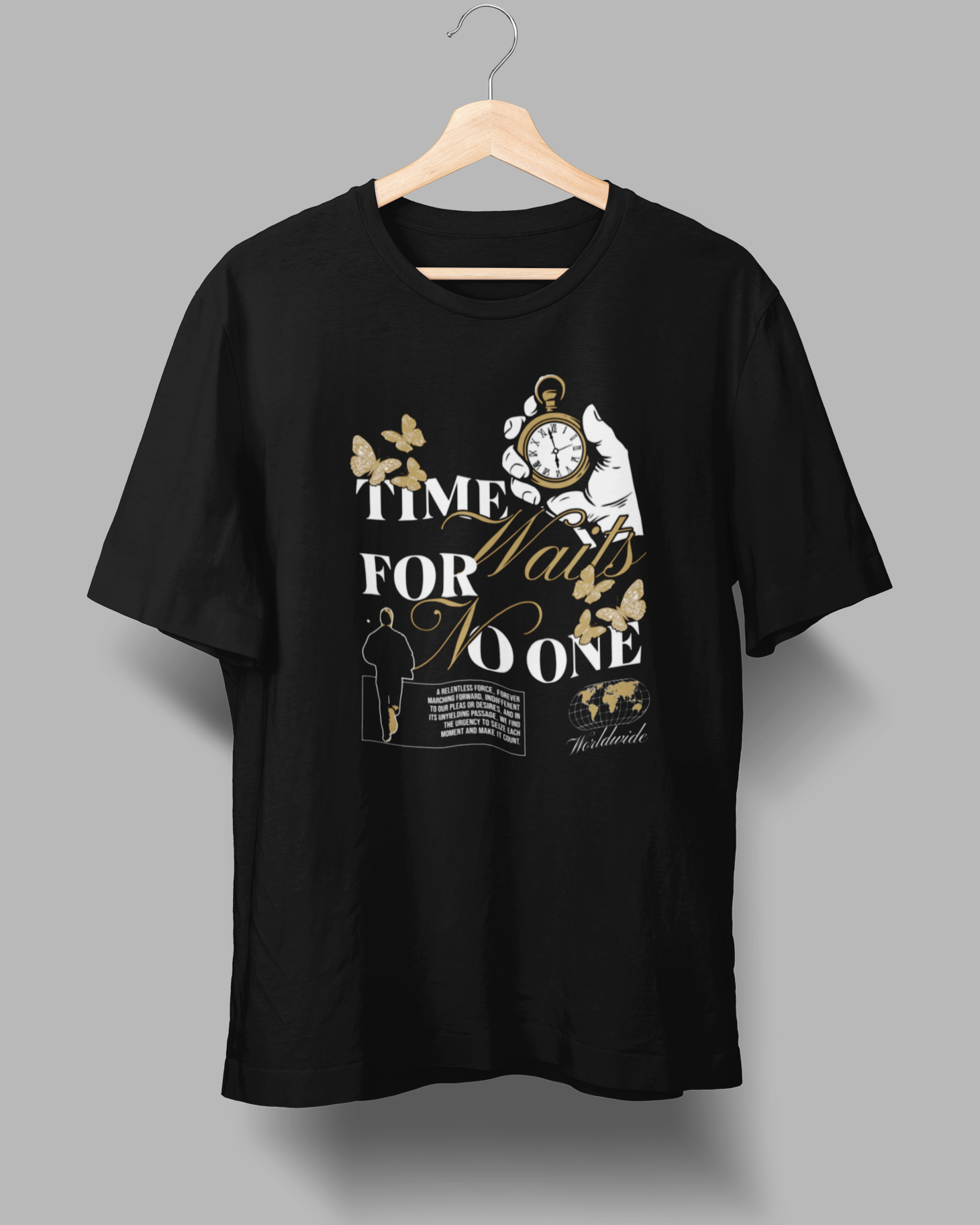 Time Waits for No One T-Shirt - 4.3oz 100% Cotton Tee