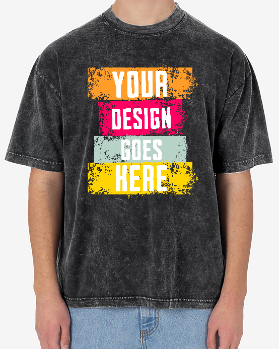 LA Apparel S/S Mineral Wash Crew 6.5oz w/ Print