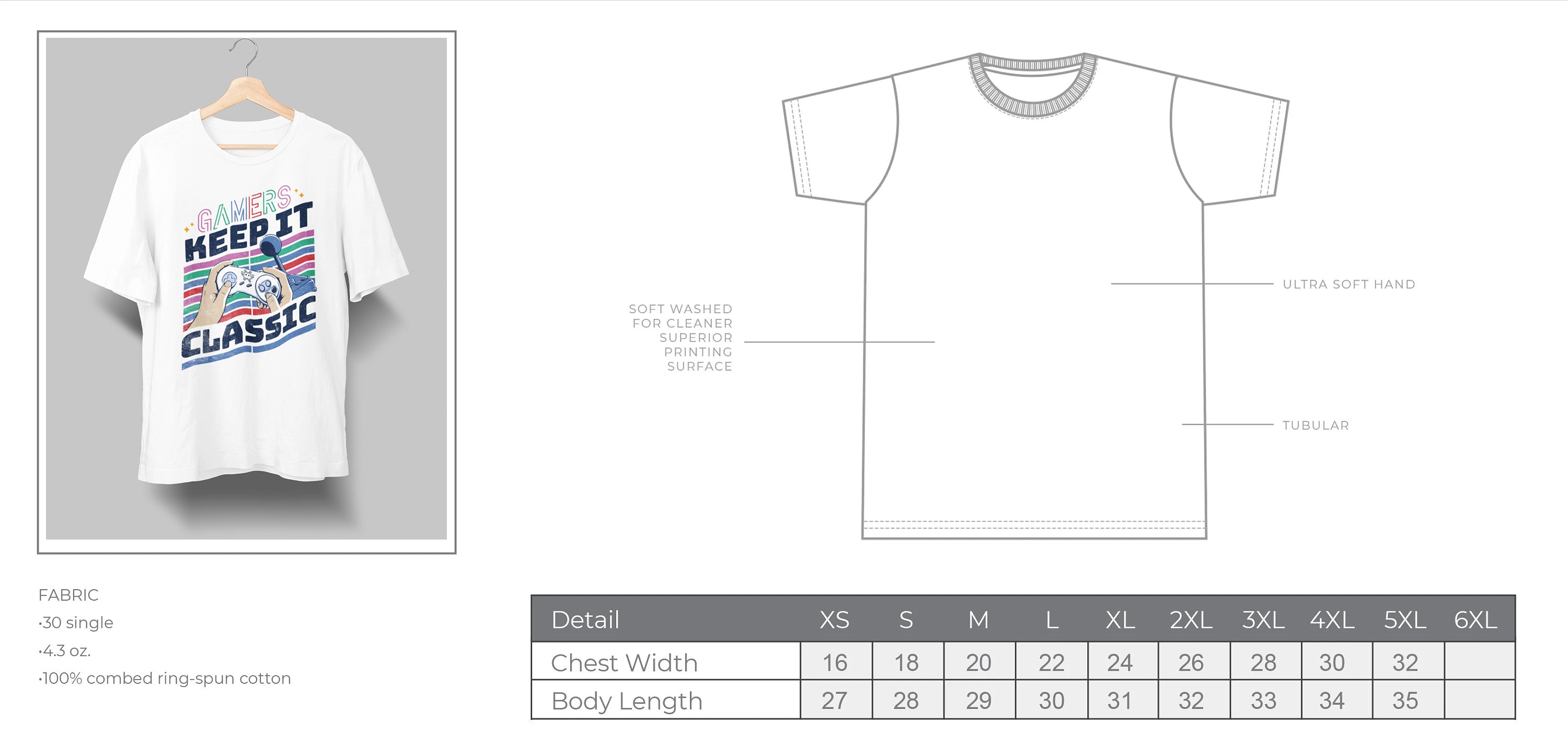 Gamers Keep It Classic - 4.3oz 100% Cotton Tee